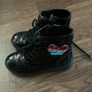 Girls black boots, size 13